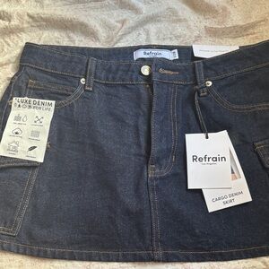 Women's Denim Mini Skirt - Blue